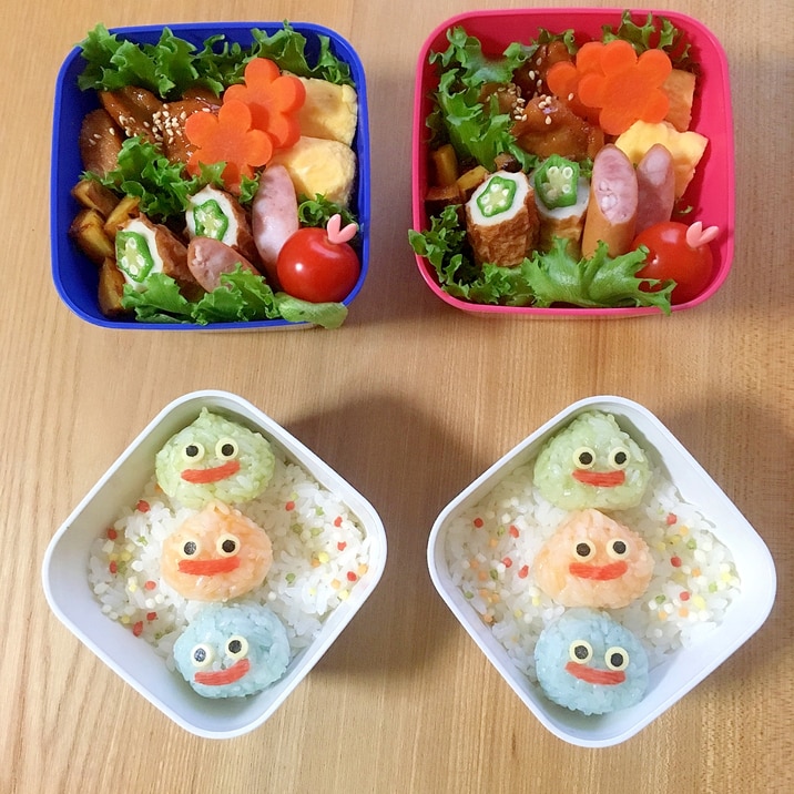 簡単キャラ弁☆スライムタワーのお弁当♪